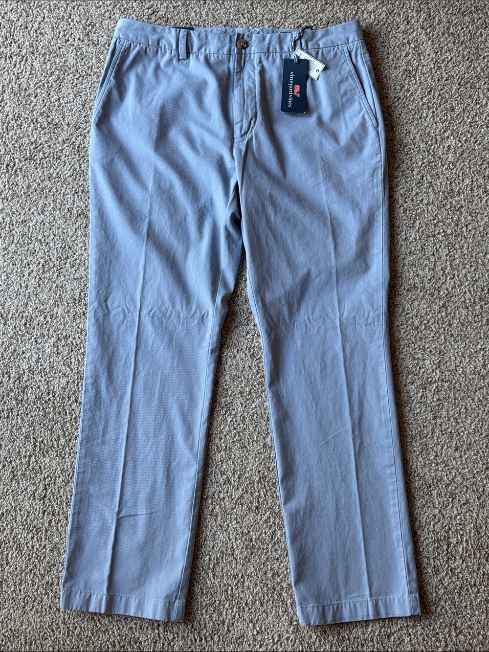 NWT Vineyard Vines Flat Front Slim Fit Breaker Pant Chino Hammerhead Gray 36